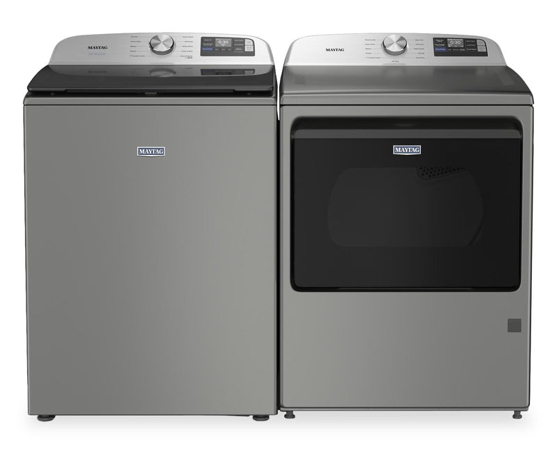 Maytag 6.0 Cu. Ft. Smart Top-Load Washer and 7.4 Cu. Ft. Electric Dryer - Radiant Silver