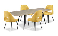 Joss 5pc Dining Set with Table & 4 Bay Chairs, 63-86.5