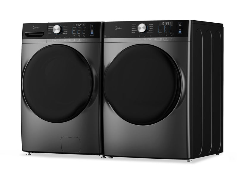 Midea 5.2 Cu. Ft. Front Load Washer with Steam Care – Grey - MLHW52S7AGG