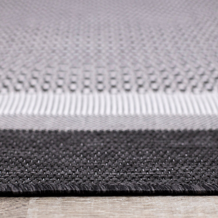 Milo 6'7\" x 9'6\" Flatweave Monochromatic Outdoor Rug – Grey
