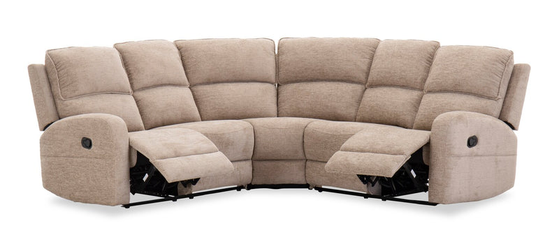 Bodie 111.02\" 3-Piece Chenille Fabric Manual Reclining Sectional – Beige  