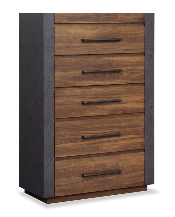 Dante Bedroom Chest of Drawers, 5-Drawer, 36\"W x 52.4\"H - Brown