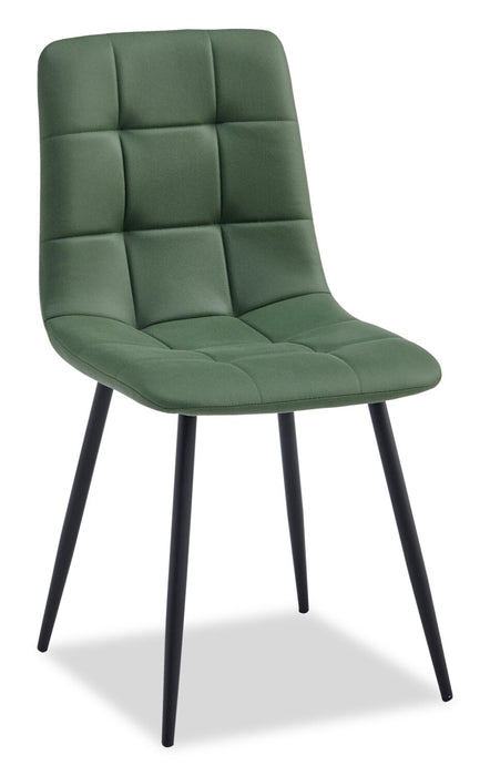 Arlo 7pc Dining Set with Table & 6 Green Chairs, Sintered Stone & Metal, 55\"W - Green & Grey/Black
