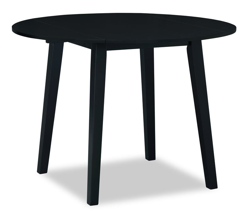 Bryn 3pc Dining Package with 42\" Round Drop-Leaf Table & 2 Chairs, Fabric - Black