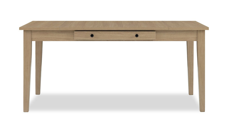 Cove Dining Table with Storage Drawers, Melamine, 66\"W - Natural/Grey