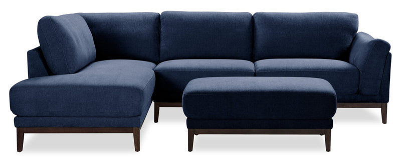 Horizon 44.09\" Fabric Ottoman - Navy
