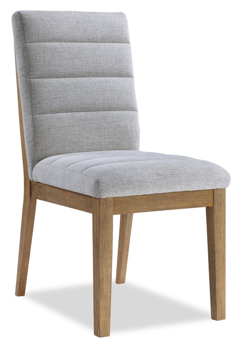 Lotus 7pc Dining Set with Table & 6 Fabric Chairs, Wood, 82\"W - Natural/Grey