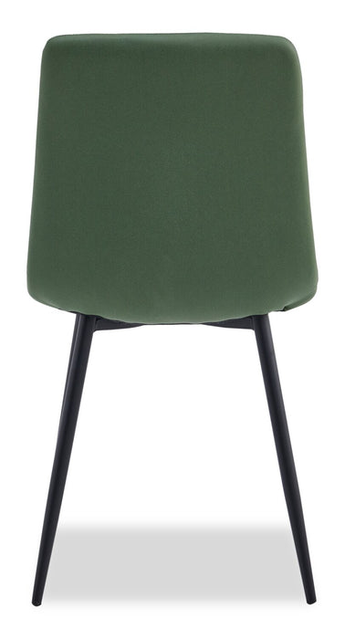 Arlo Dining Chair with Cushion Fabric Tufted Seat & Back, Metal – Green