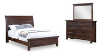 Sonoma 5pc Bedroom Set with Bed, Dresser & Mirror, Mango Brown - Full Size 