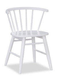 Remi Dining Chair with Curved Spindle-Back - White 