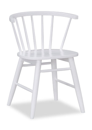 Remi Dining Chair with Curved Spindle-Back - White