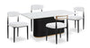 Kort & Co. Capri 5pc Dining Set with Table & 4 Chairs, Gold Accent, Pedestal Base, 72\"W - White