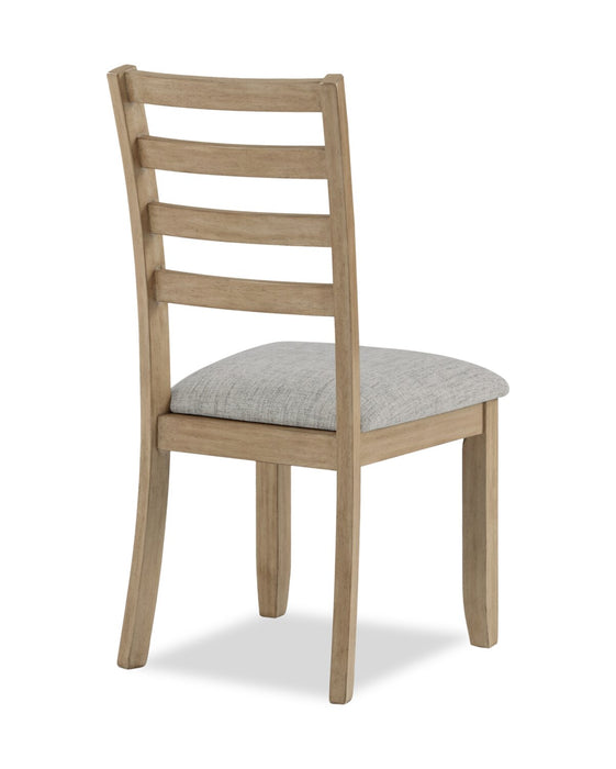Cove Dining Chair with Cushion Fabric Seat, Ladder-Back – Natural/Grey
