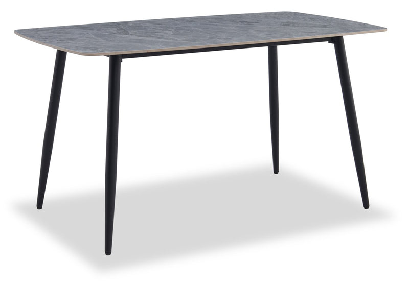 Arlo 5pc Dining Set with Table & 4 Green Chairs, Sintered Stone & Metal, 55\"W - Green & Grey/Black