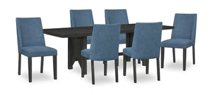 Emery 7pc Dining Set with Table & 6 Chairs, Wood, 72-96