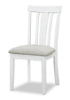 Brook Dining Chair with Polyester Fabric - White/Grey