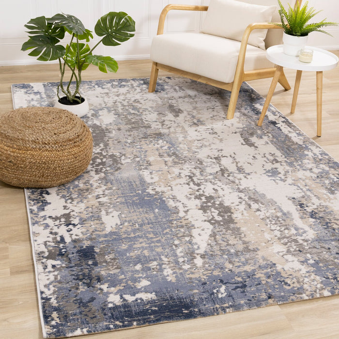 Lucas 6'7\" x 9'6\" Distressed Area Rug - Blue