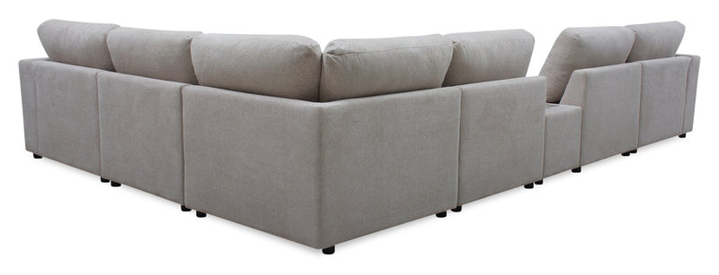 Voyage Modular 7-Piece Fabric Sectional with Console and Removable Back Cushions – Taupe