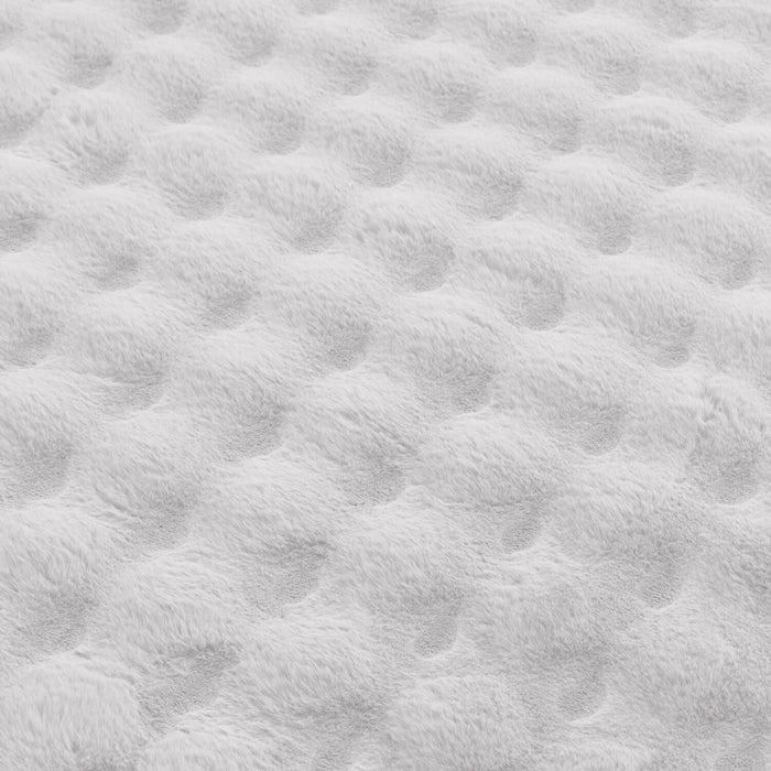 Faux Fur Bubble Light Grey Area Rug with Memory Foam Backing - 5' x 7'