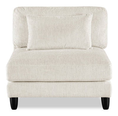 Lounge Modular 40" Chenille Fabric Armless Chair - Beige | Fauteuil sans accoudoirs modulaire Lounge de 40 po en tissu chenille - beige