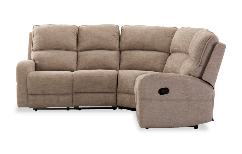 Bodie 111.02\" 3-Piece Chenille Fabric Manual Reclining Sectional – Beige  