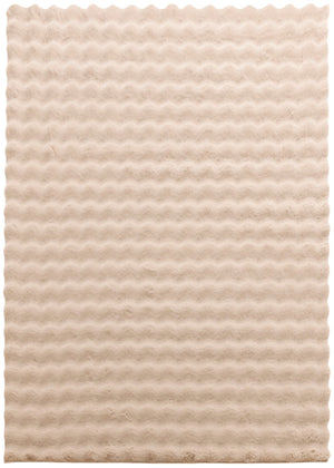Faux Fur Bubble Taupe Area Rug with Memory Foam Backing - 5' x 7'