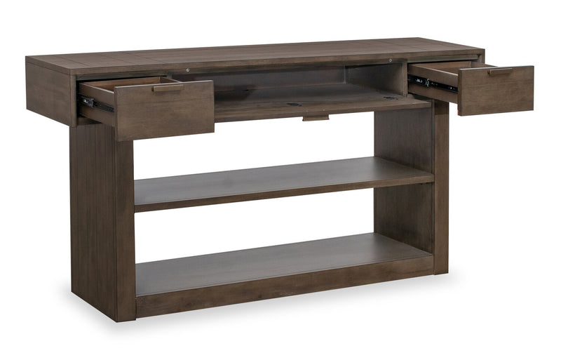 Tilson 62\" Modern Sofa Table with Storage and Shelf - Urbane Bronze