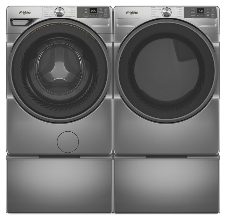 Whirlpool 5.2 Cu. Ft. Smart Front-Load Washer and 7.4 Cu. Ft. Gas Dryer - Radiant Silver