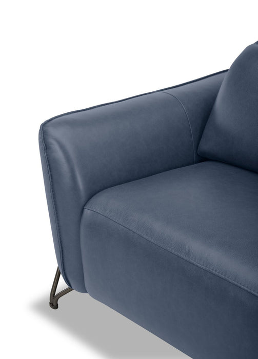 Riviera Top-Grain Genuine Leather Power Reclining Loveseat - Blue
