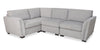 Vault 4-Piece Sectional with Three Storage Chairs - Grey