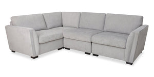 Vault 4-Piece Sectional with Three Storage Chairs - Grey