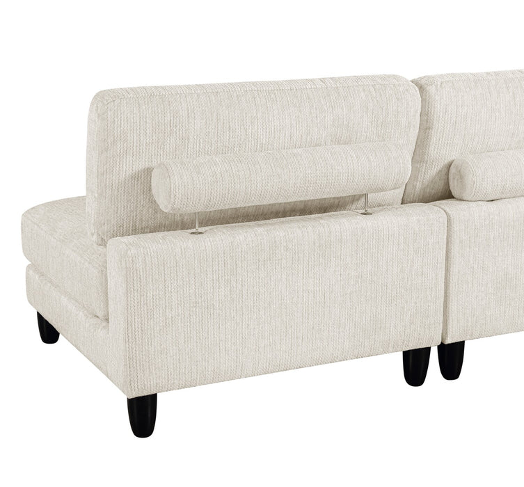 Lounge 5-Piece Chenille Modular Sectional – Beige 