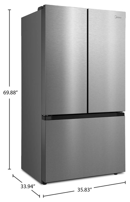 Midea 36\" 26.5 Cu. Ft. French Door Refrigerator with AutoFill Pitcher and Dual Ice Maker - MRF27I6BST