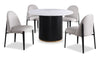 Capri 5-Piece Dining Set – White Faux Leather