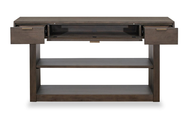 Tilson 62\" Modern Sofa Table with Storage and Shelf - Urbane Bronze