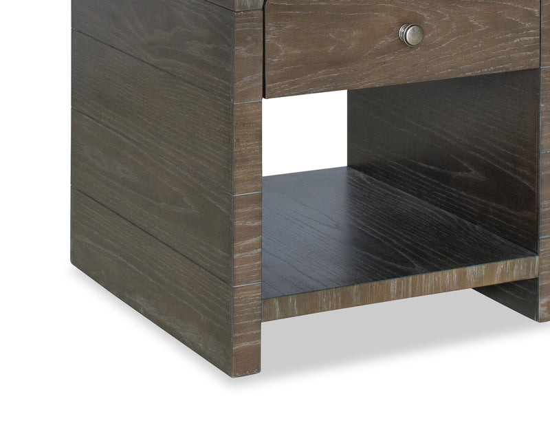 Avalon 22” Modern Solid Wood End Table with Storage - Brown