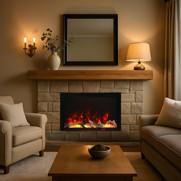 Venus 28\" Essential Built-In Electric Fireplace - Black