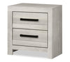 Aspen Bedside 2-Drawer Nightstand, 22"W x 24"H - Grey