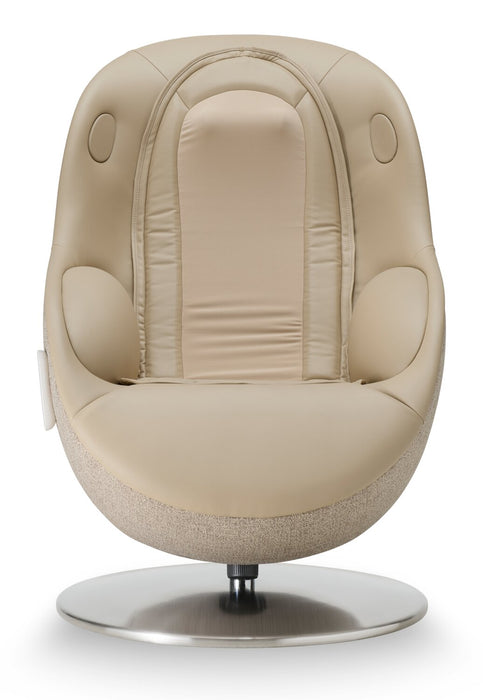 LG 29.6\" Leather-Look Fabric Reclining Massage Chair with Matching Ottoman - Brown
