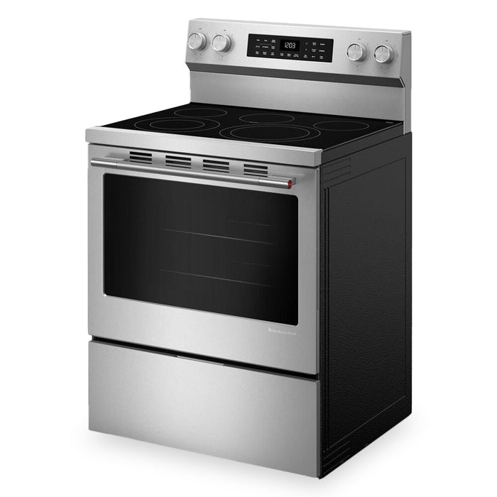 KitchenAid 30\" 5.3 Cu. Ft. Electric Range with Convection Cooking Modes - YKFES330TPS