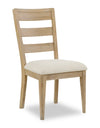 Aspen Dining Chair with Fabric Seat, Slat-Back - Natural