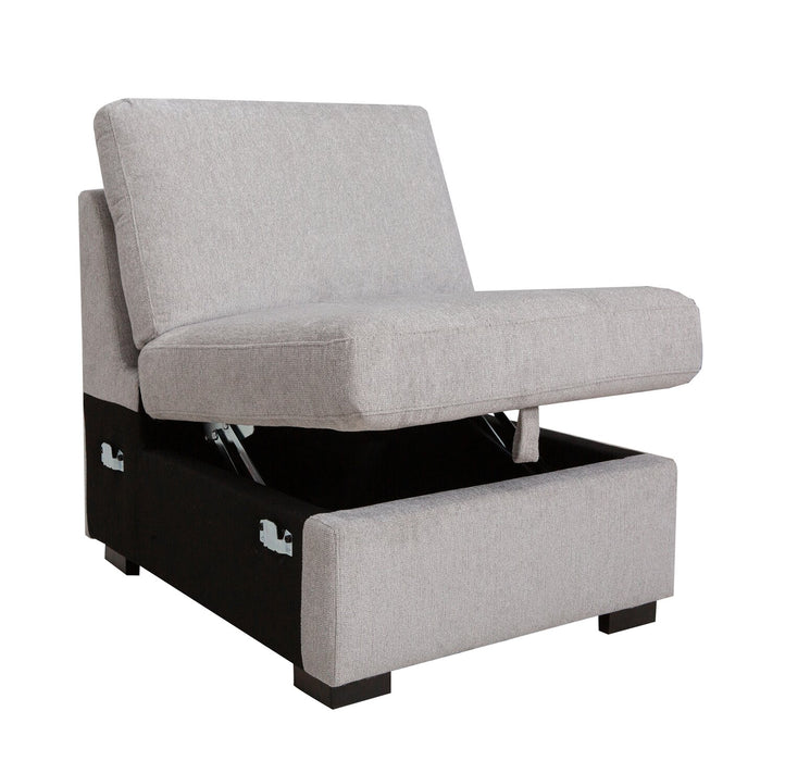 Vault 4-Piece Sectional with Three Storage Chairs - Grey