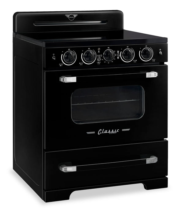 Classic Retro by Unique 30\" 3.9 Cu. Ft. Induction Range - Midnight Black - UNQ-30CR IC B