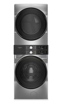 Whirlpool Front-Load Laundry Tower with 5.2 Cu. Ft. Washer and 7.4 Cu. Ft. Electric Dryer - Silver - YWEF5727TR