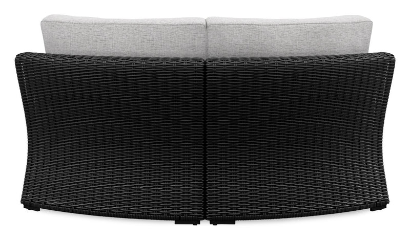 Jasper Outdoor Patio Corner Chair - Resin Wicker, Nuvella Fabric, UV & Weather Resistant - Grey/Black
