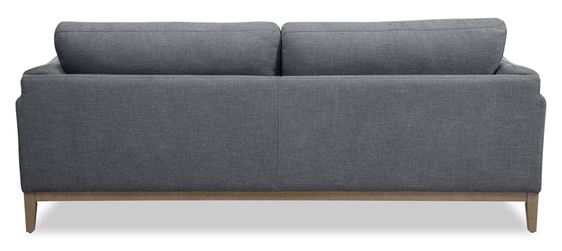 Valley 83.5\" Fabric Sofa with Rubberwood Base and Legs - Pewter
