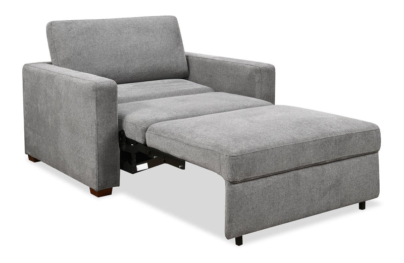 Dusk 52\" Linen-Look Fabric Sleeper Chair with Track Arms - Grey