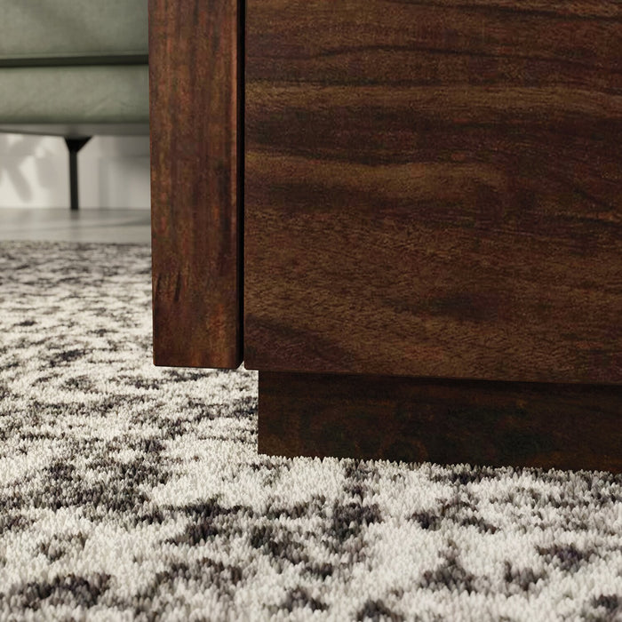 Benson 31” Modern Coffee Table with Storage - Dark Brown and Grey