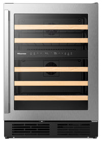 Hisense 4.9 Cu. Ft. 46-Bottle Dual-Zone Wine Cooler with Wi-Fi - Stainless Steel - HWD046N6SS 