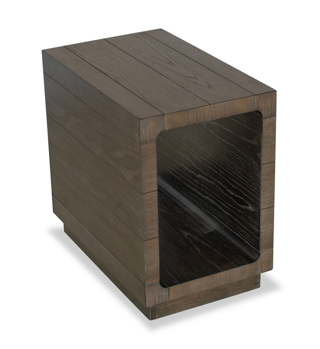 Avalon 16” Modern Solid Wood Chairside Table with Shelf - Brown